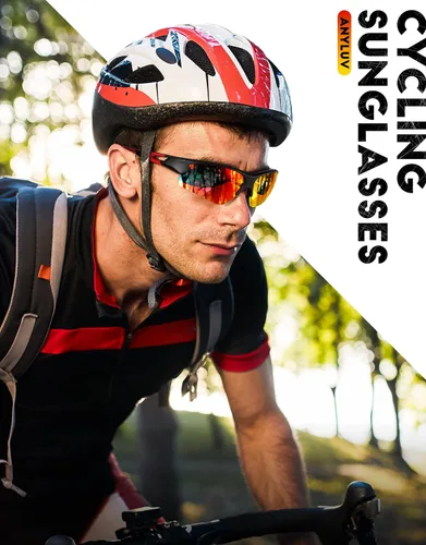Vista 2 de ANYLUV Gafas de sol deportivas para hombres y mujeres, gafas de sol polarizadas ligeras mejoradas para hombre, protección UV para exteriores