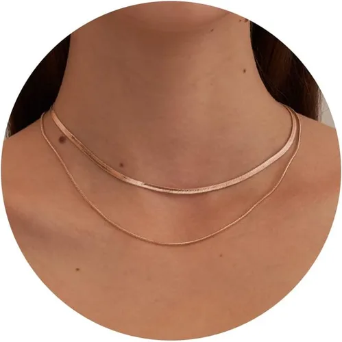 Vista 11 de CHESKY - Collar de serpiente de cadena de oro/plata chapado en 14K, collar de espiga, gargantillas de oro para mujeres, joyería para regalos Dorado