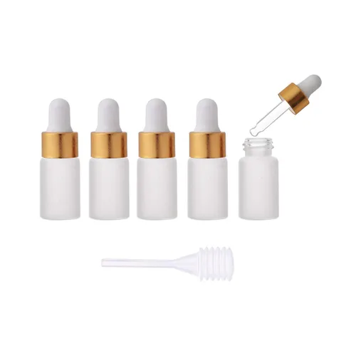 Vista 4 de 15 botellas con cuentagotas de vidrio de aceite esencial esmerilado vacío de 0.1 onzas líquidas, botellas reutilizables con gotero de aceite nasal