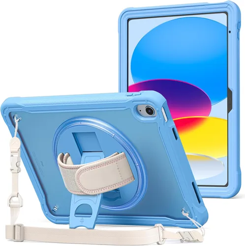 Vista 14 de ProCase Funda para iPad de 11ª generación A16 2025/iPad de 10.9 pulgadas 2022, resistente a prueba de golpes con correa de mano, protección