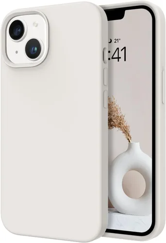 Vista 13 de Telaso Funda compatible con iPhone 14, silicona líquida de goma de gel suave para iPhone 14, funda delgada para teléfono con forro de microfibra