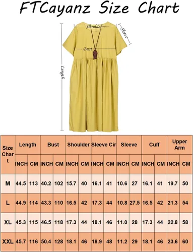 Vista 5 de FTCayanz Vestido midi de verano para mujer, de lino, bohemio, casual, para playa, con bolsillos