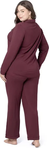 Vista 3 de Kindred Bravely Clea Bamboo Classic - Conjunto de pijama de manga larga para maternidad y lactancia