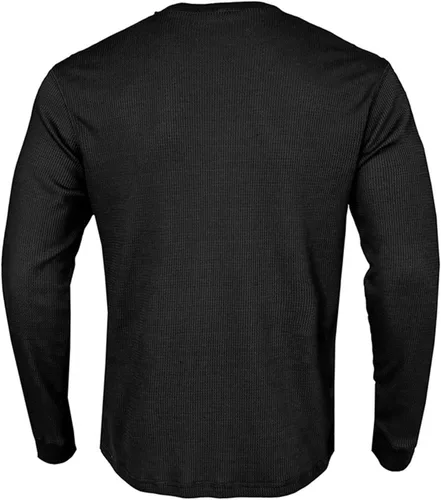 Vista 5 de Suéter de manga larga para hombre, tejido de punto gofre, casual, sólido, ligero, cuello redondo, para entrenamiento, atletismo, gimnasio