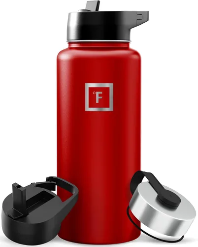 Vista 7 de IRON °FLASK Botella de agua de boca ancha de 32 onzas con pajita Aurora