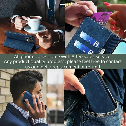 Vista 6 de Funda tipo cartera para Motorola Moto g Stylus 5G 2023 con tapa para teléfono con bloqueo RFID (azul)