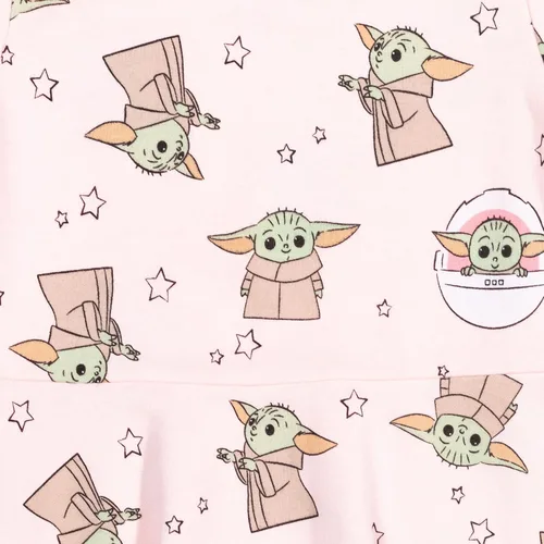 Vista 4 de STAR WARS Mandalorian - Vestido de rizo francés para niñas, Rosado