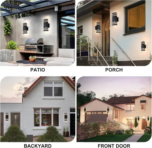 Vista 6 de Iluminación al Aire Libre de Anochecer al Amanecer, Lámpara de Pared para Porche, Lámparas de Pared al Aire Libre para Patio, Impermeable, Lámpara
