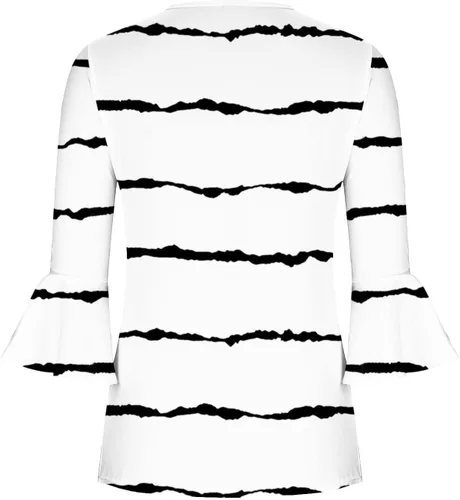 Vista 38 de Ceboyel Blusa tipo túnica con estampado floral para mujer, con botones, estilo Henley, con manga de codo, casual, trajes de moda para mujer