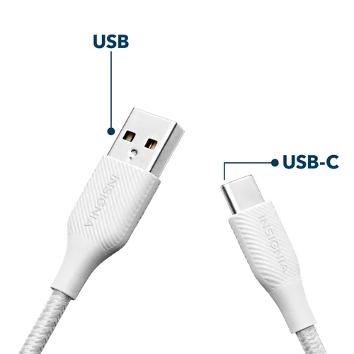 Vista 27 de Insignia Cable trenzado USB-C a USB-C (5 pies, morado claro)