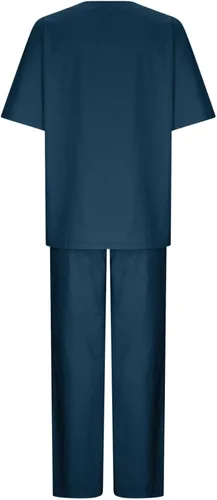 Vista 7 de Conjuntos de verano de 2 piezas para mujer, conjuntos elegantes y casuales de color liso, para verano, otoño, cuello redondo, tops y pantalones