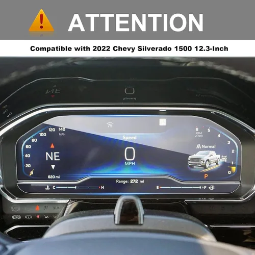 Vista 2 de Protector de pantalla YEE PIN Silverado 2022 Chevy Silverado 2022, protector de pantalla Silverado 2022 de 12.3 pulgadas para Chevy Silverado 2022