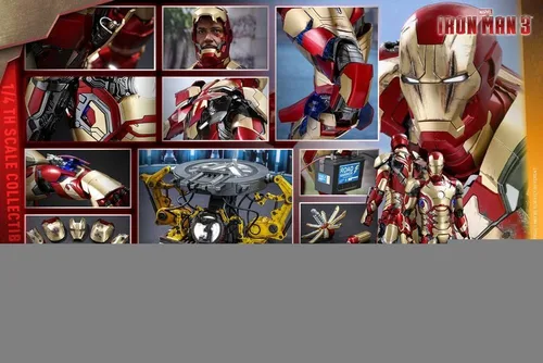 Vista 8 de Hot Toys Marvel Iron Man 3 Iron Man Mark XLII Figura de escala de 1/4 cuarto (versión de lujo)
