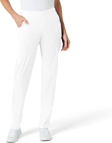 Vista 28 de WonderWink pantalones de cargo de frente plana para mujer Gris carbón jaspeado