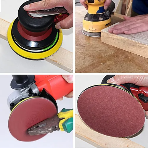 Vista 6 de Discos de lijado PSA de 9 pulgadas, grano 40, óxido de aluminio autoadhesivo sin agujero, 10