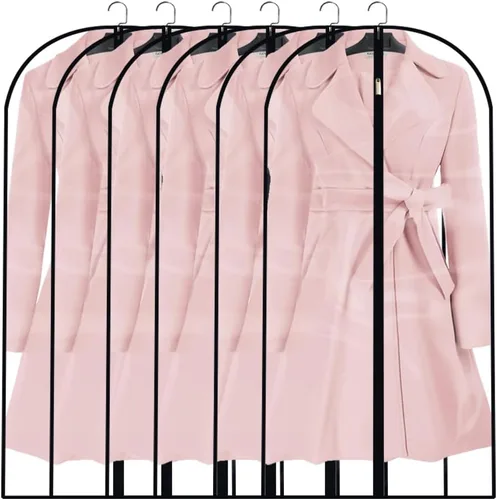 Vista 28 de Bolsas transparentes para colgar ropa de viaje (juego de 6) bolsas de traje para almacenamiento de ropa, bolsas de almacenamiento de ropa, funda