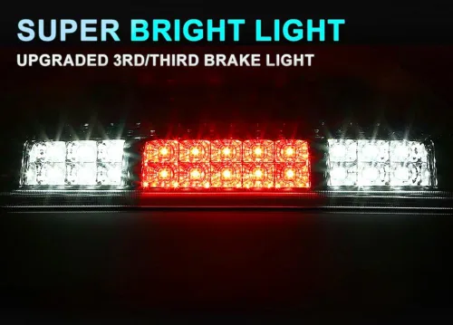 Vista 4 de PIT66 3ª luz de freno LED, compatible con Ford F-150 Lobo 04-08/Fit 07-10 Ford Explorer Sport Trac/Fit 06-08 Lincoln Mark LT lente transparente
