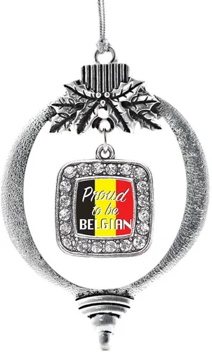 Vista 246 de Inspired Silver - Adorno con dije de reina de rodillo - Adornos navideños cuadrados de plata con joyas de circonita cúbica