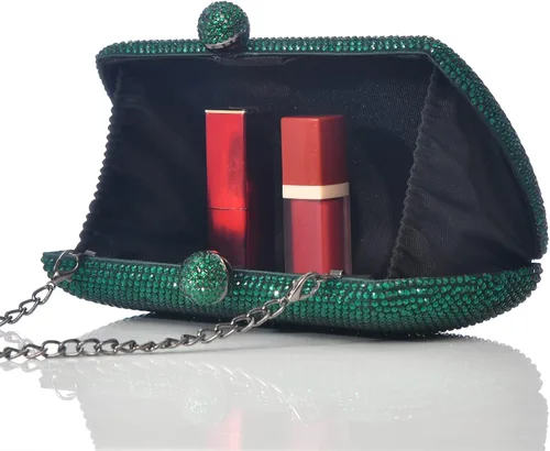 Vista 4 de Bolso de noche con diamantes de imitación completos para mujer, dije de cumpleaños, compromiso, boda, fiesta