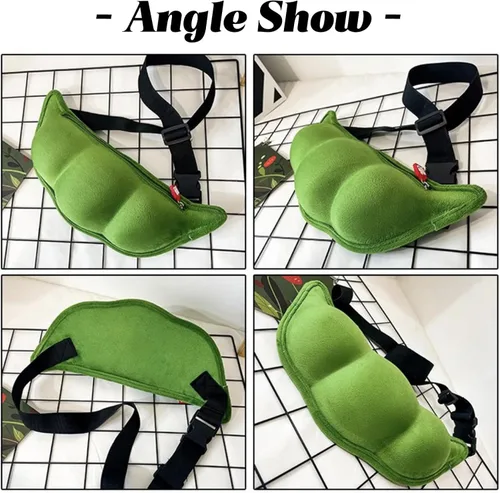 Vista 3 de KARTONS Bolso cruzado para mujer, bolso de hombro de felpa, bolso cruzado en forma de guisante, bolso cruzado en el pecho, bolso cruzado, bolsa tipo