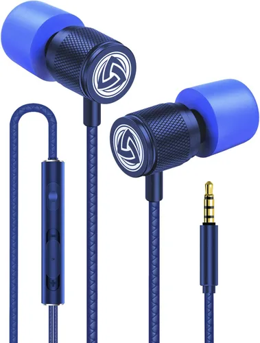 Vista 18 de LUDOS Auriculares con cable ultra intraauriculares, 5 años de garantía, auriculares con micrófono, auriculares con cancelación de ruido, espuma