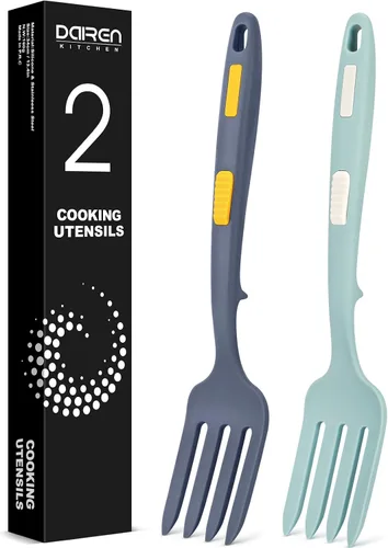 Vista 10 de Tenedor de cocina flexible de silicona, 11.6 pulgadas, resistente al calor, grande antiadherente, puré de alimentos, batidor de huevos (BR)