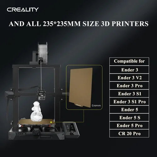 Vista 10 de Placa PEI Oficial de Creality con Adhesivo para Creality Ender 3/Ender 3 Pro/Ender 3 V2/Ender 3 S1/Ender 3 S1 Pro/Ender 3 Neo/Ender 3 V2 Neo/Ender