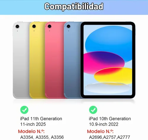 Vista 8 de LAMA Funda con Teclado Touchpad para iPad (A16) 11ª generación 2025/10ª generación 2022, funda tipo folio con soporte para lápiz, trackpad