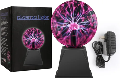 Vista 9 de DELIPOP Bola de plasma de 8 pulgadas, luz roja con cable enchufable, lámpara de bola de plasma mágica, luz de discoteca sensible al tacto y al