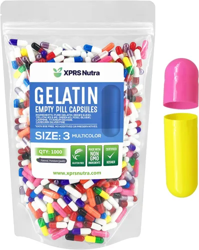 Vista 12 de XPRS Nutra Cápsulas vacías tamaño 3 – 1000 cápsulas vacías de gelatina – Pastillas de relleno de cápsulas de bricolaje – Tapa de gel de píldora