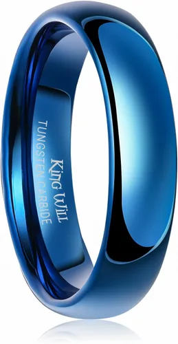 Vista 42 de King Will Alianza de boda de carburo de tungsteno para hombres y mujeres, anillos de promesa para parejas abovedados de alto pulido