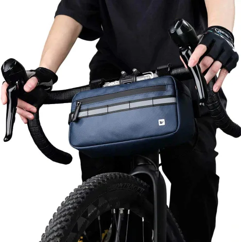 Vista 7 de Rhinowalk Bolso de manillar de bicicleta multifunción Bolsa frontal Bolsa de marco de bicicleta Bolsa de hombro impermeable Bolso de cintura