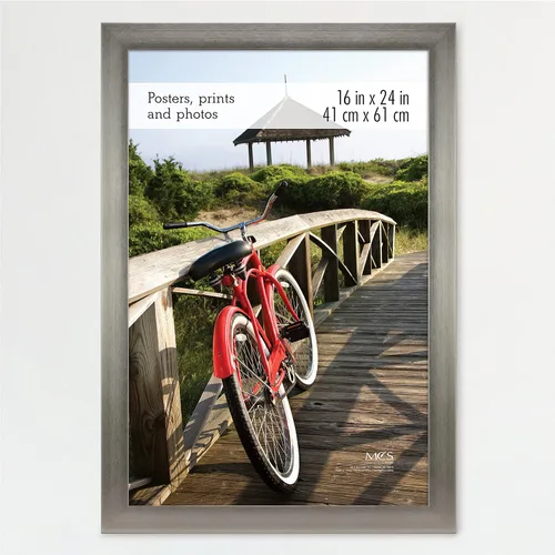Vista 12 de MCS Marco para póster con estilo de museo, 11 x 17 pulgadas, madera de granero, vertical y horizontal, para colgar en la pared, marco grande