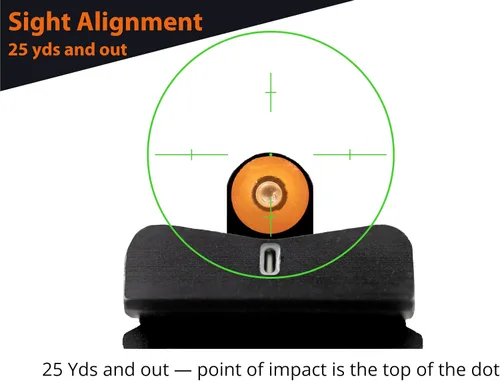 Vista 6 de XS Sights DXT2 - Mira nocturna de punto grande para pistolas CZ, Sig, HK, tritio delantero y trasero que brilla en la oscuridad para aplicaciones