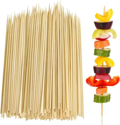 Vista 11 de JapanBargain 4113 - Pincho de bambú de 4 pulgadas, palillos de dientes largos, palillos de frutas, púas de cóctel, brocheta para parrilla, brocheta
