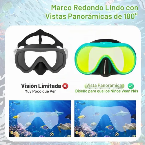Vista 2 de Keary Kids Swim Goggles Nose Cover Swimming Mask Wide View Girls Boys 5-16