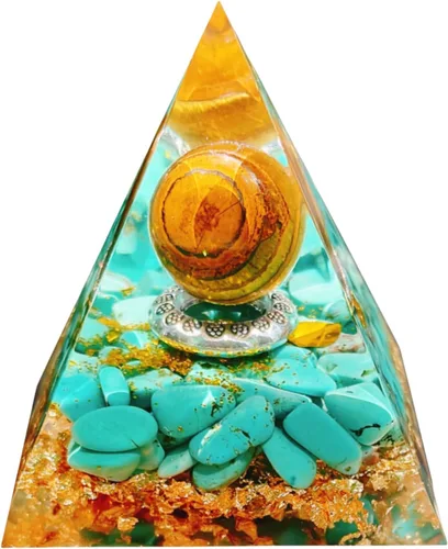 Vista 11 de Generador de energía de pirámide de orgón, amatista natural y obsidiana pirámides curativas de cristal de orgonita para reducir el estrés