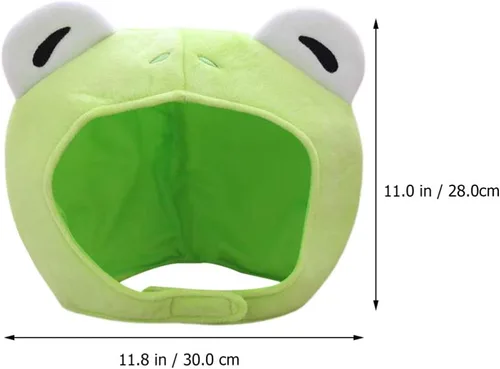 Vista 2 de KESYOO Sombrero de rana, 2 unidades, sombrero de orejas de conejo y sombrero de rana, divertido sombrero de animal de peluche, sombrero de rana