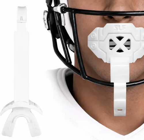 Vista 24 de SLEEFS X - Protector bucal de fútbol con correa para protección contra Negro