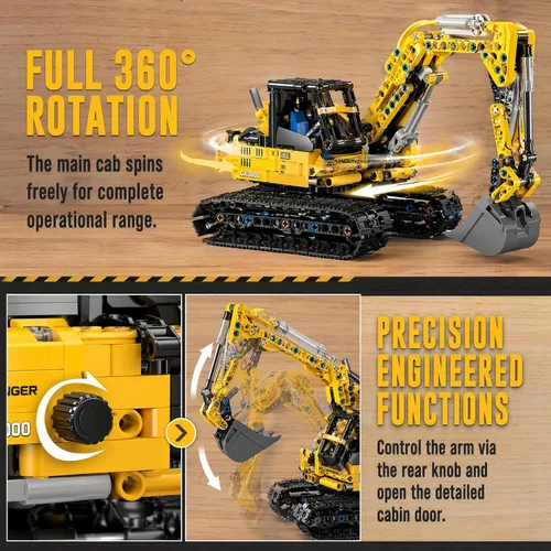 Vista 3 de Xbert 2-in-1 Excavator & Bulldozer Building Block Set for Boy Age 8-12