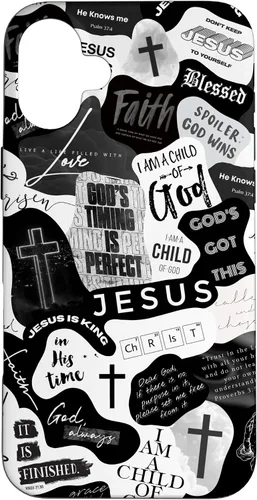 Vista 23 de Funda estética para iPhone 16 con versículos bíblicos cristianos, frases positivas