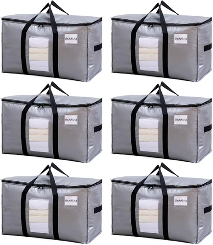 Vista 49 de TAILI - Bolsas de mudanza extra grandes, paquete de 10 bolsas negras resistentes para almacenamiento con ventana visible, asas envolventes