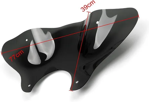 Vista 3 de PSLER Parabrisas Cruiser de 7/8" con kit de montaje para motocicleta universal (negro)