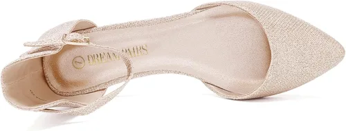 Vista 4 de DREAM PAIRS - Zapados D'Orsay en punta o puntiagudos, casuales, sin estampados, estilo ballet, cómodos, suaves y antideslizantes, para mujer
