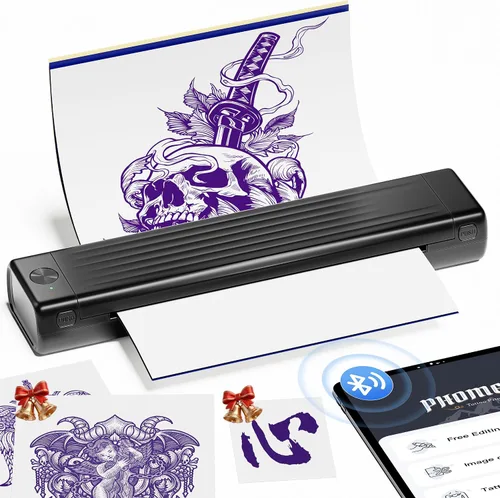 Vista 11 de Itari Kit de impresora de plantillas de tatuaje con papel de transferencia Negro