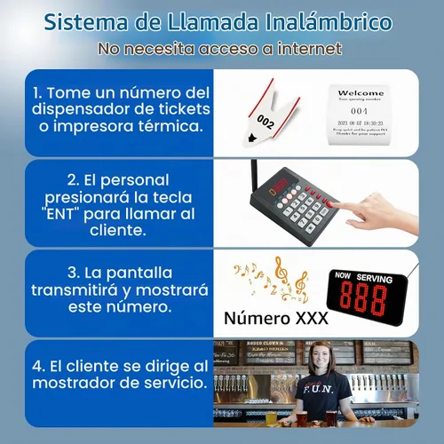 Vista 2 de Tome un sistema de llamadas de cola de sistema de números ahora sirviendo sistema de gestión de colas Número de espera de 3 dígitos