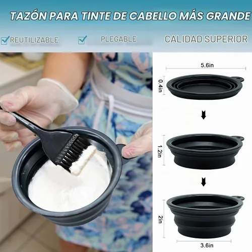 Vista 2 de Xarchy Kit de 12 piezas de blanqueador para el cabello, productos profesionales para teñir el cabello con cepillo de tinte para el cabello, cuenco