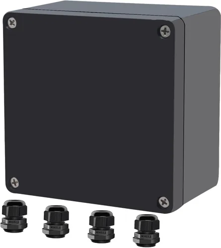 Vista 16 de Caja de Proyecto ABS Cajas Eléctricas Negras IP65 Caja Impermeable para Exteriores Caja de Conexiones Electrónicas Caja de Alimentación con Remates