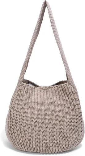 Vista 16 de ENBEI Bolsa Tote de Ganchillo para Mujeres, Bolsa de Hombro Tejida, Bolsa Estética, Linda Bolsa Tote Ecológica para Viajes, Uso Diario, Empaquetado