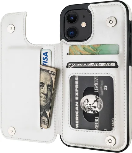 Vista 14 de ONETOP Compatible con iPhone 12 Compatible con iPhone 12 Pro Funda Cartera con Portarjetas, Funda de Cuero PU con Soporte y Ranuras para Tarjetas